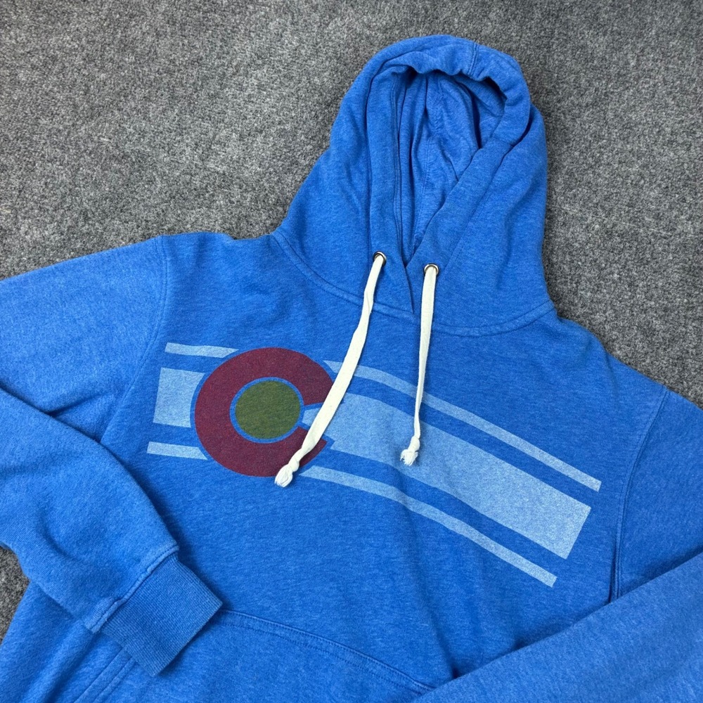 Colorado Limited Blue Heather State Flag Graphic Hoodie Sweatshirt Small